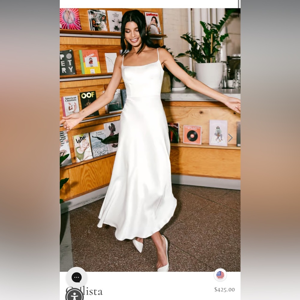 Jenny Yoo Elegant White Midi Dress